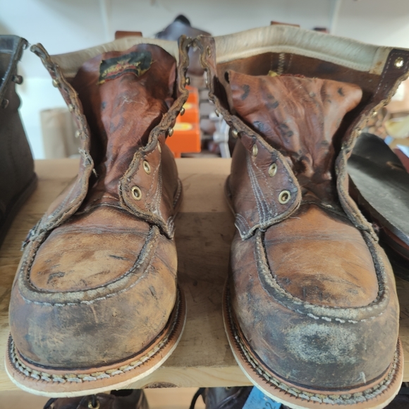 Industrial Work Boots Resoled with Vibram Alpha #1318 Oil Resistant Heel Defined - Picture 10 of 15
